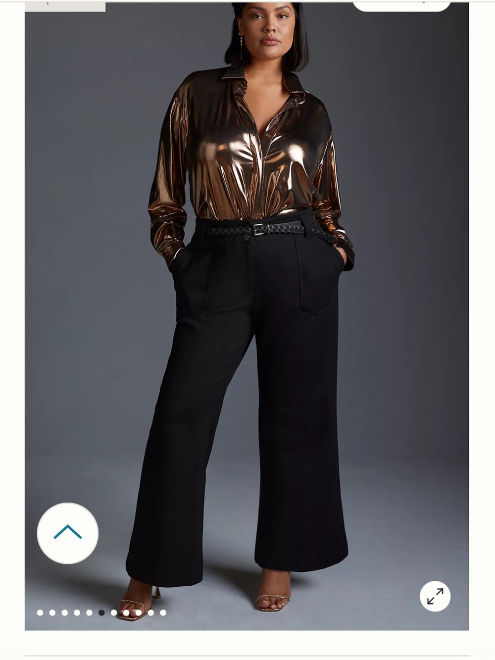 Maeve Anthropologie  Black Naomi Wide Leg Flare pants - 14